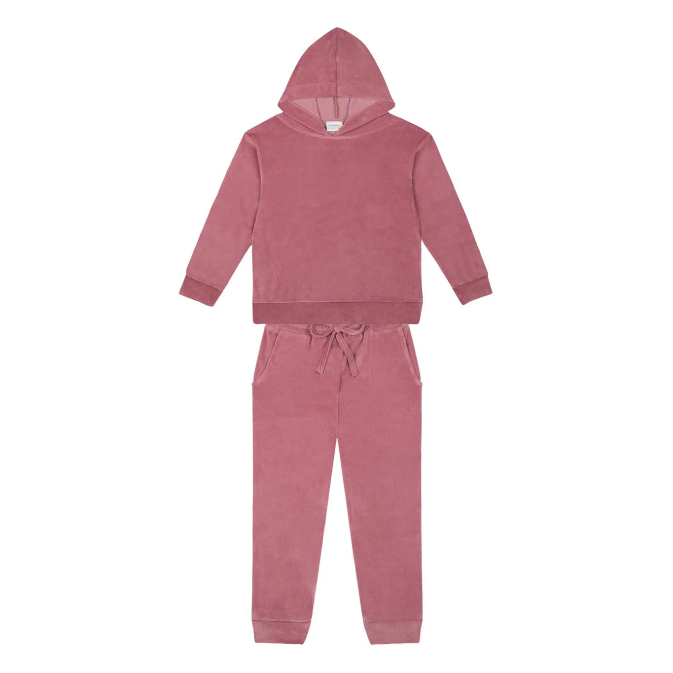 Antebies Kadife Kapüşonlu Eşofman Takımı Pembe
