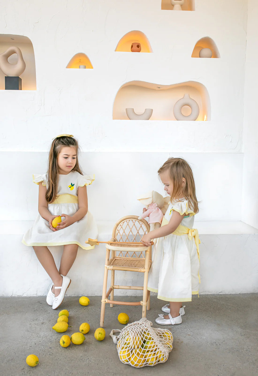 Krea The Label Keten Elbise Limon Sarı