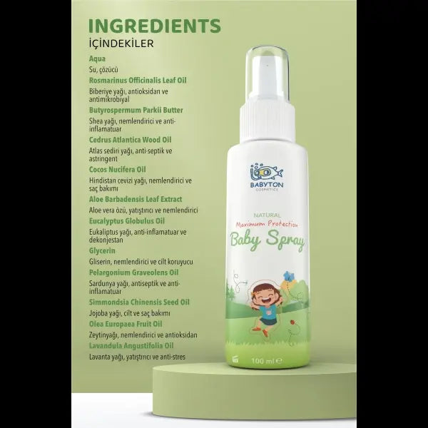 Babyton Organik Ve Doğal Içerikli Vücut Koruyucu Sprey