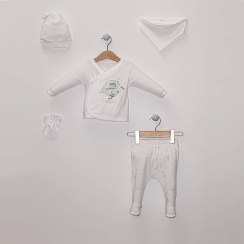 Coala&Bamboo Hastane Çıkış Seti Beşli Balina Desenli