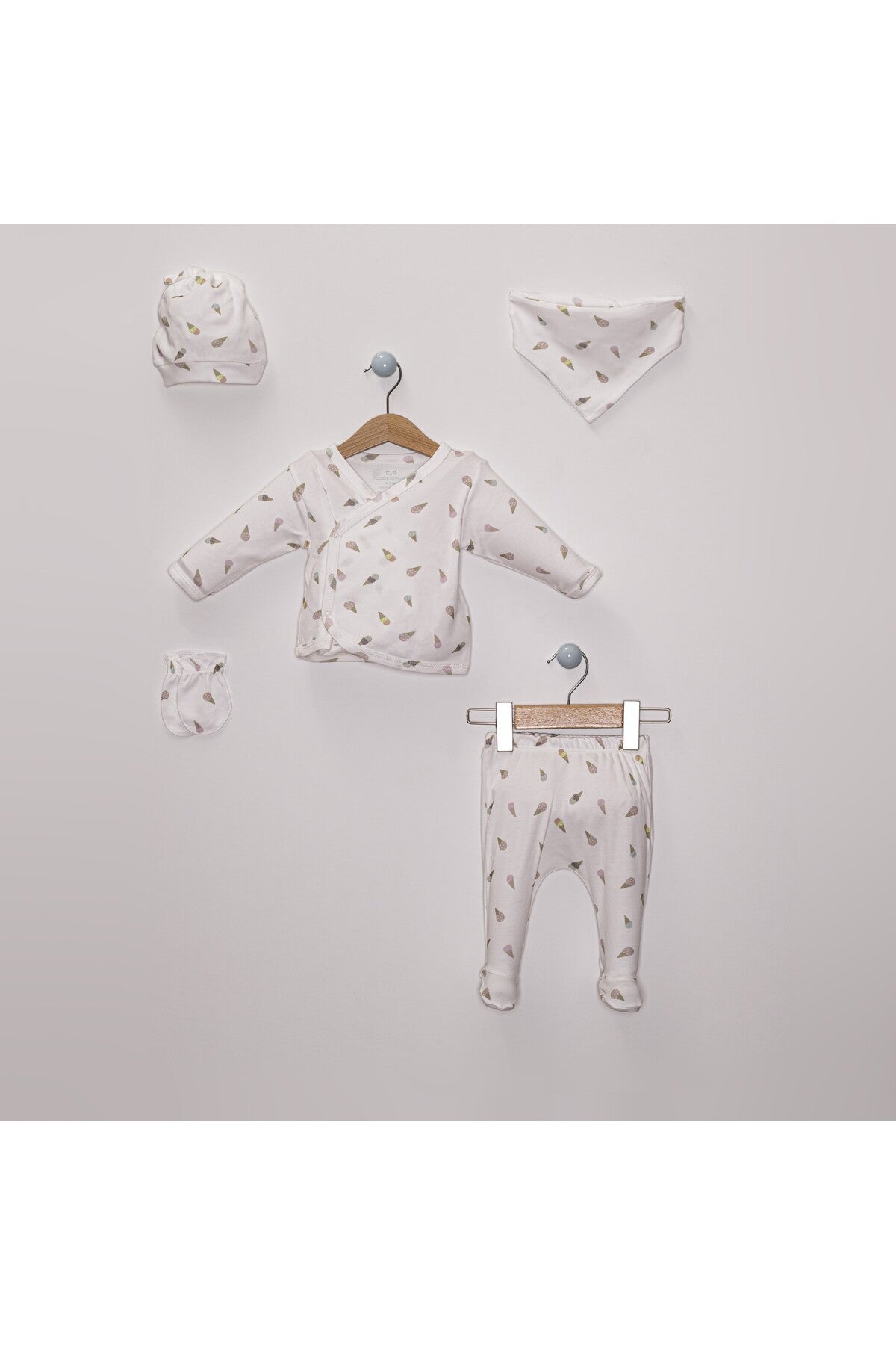Coala&Bamboo Hastane Çıkış Seti Beşli Dondurma Desenli