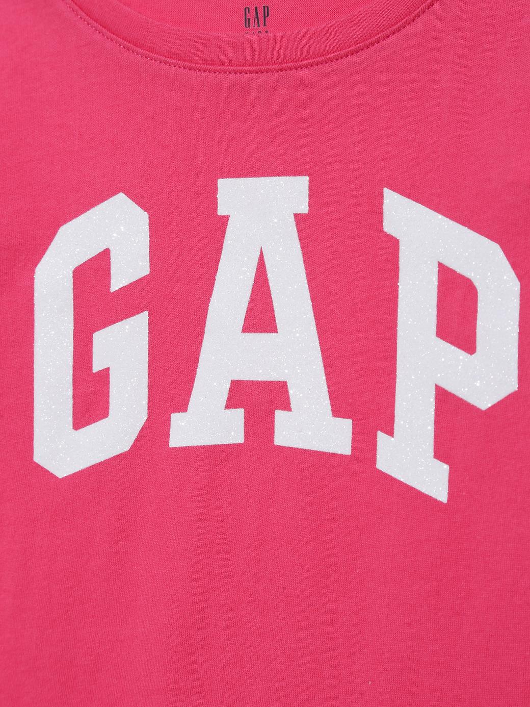 Gap Kız Çocuk Logo Kısa Kol Tshirt Koyu Pembe