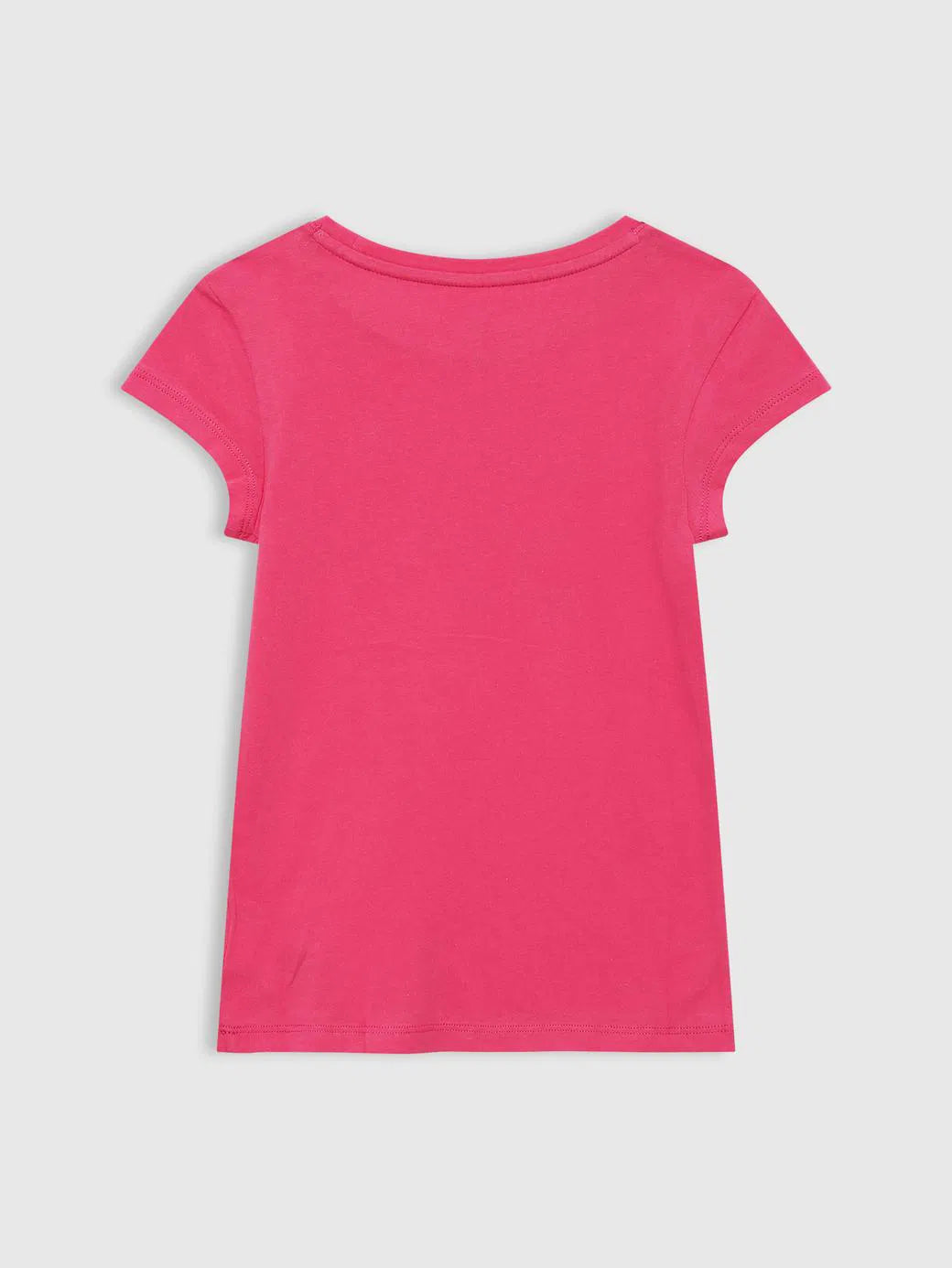 Gap Kız Çocuk Logo Kısa Kol Tshirt Koyu Pembe