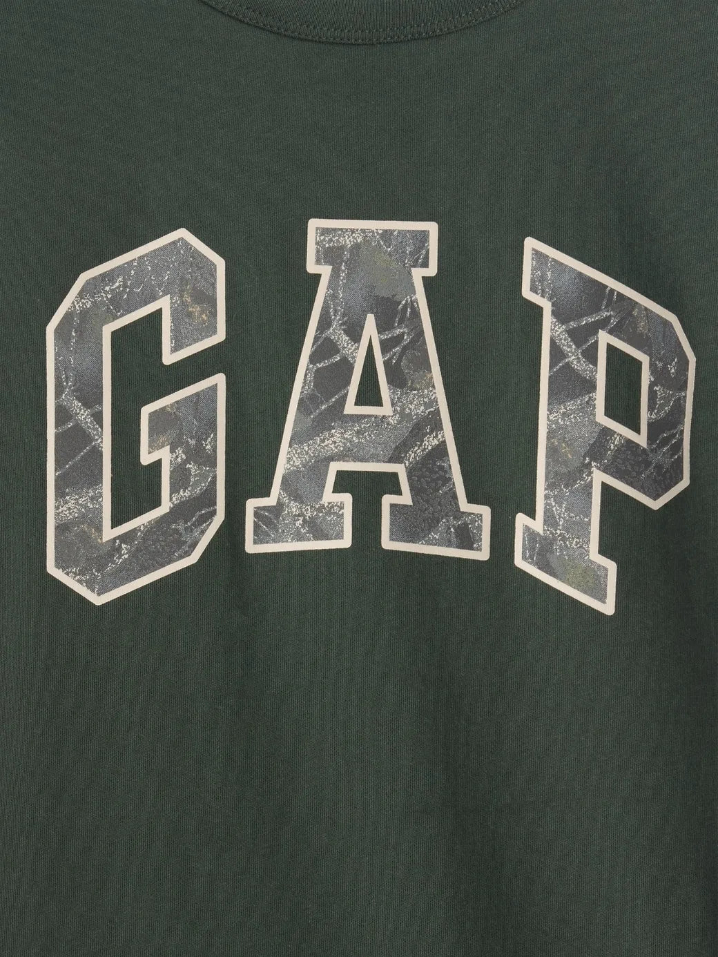 Gap Uzun Kol Logo Tshirt Koyu Yeşil