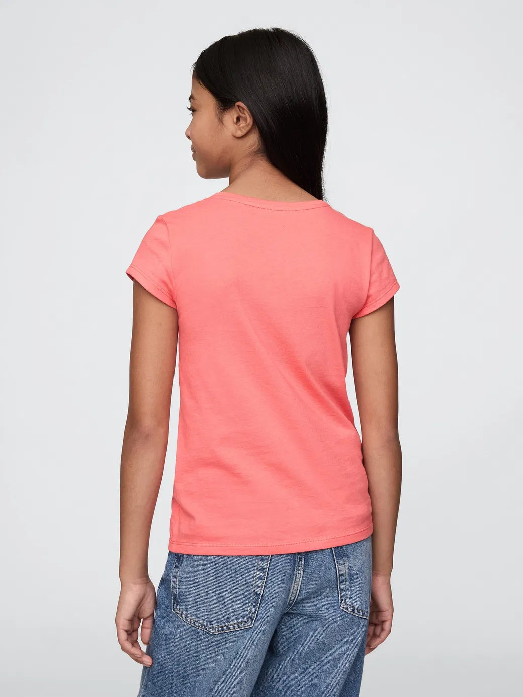 Gap Kız Çocuk Logo Kısa Kol Tshirt Pembe