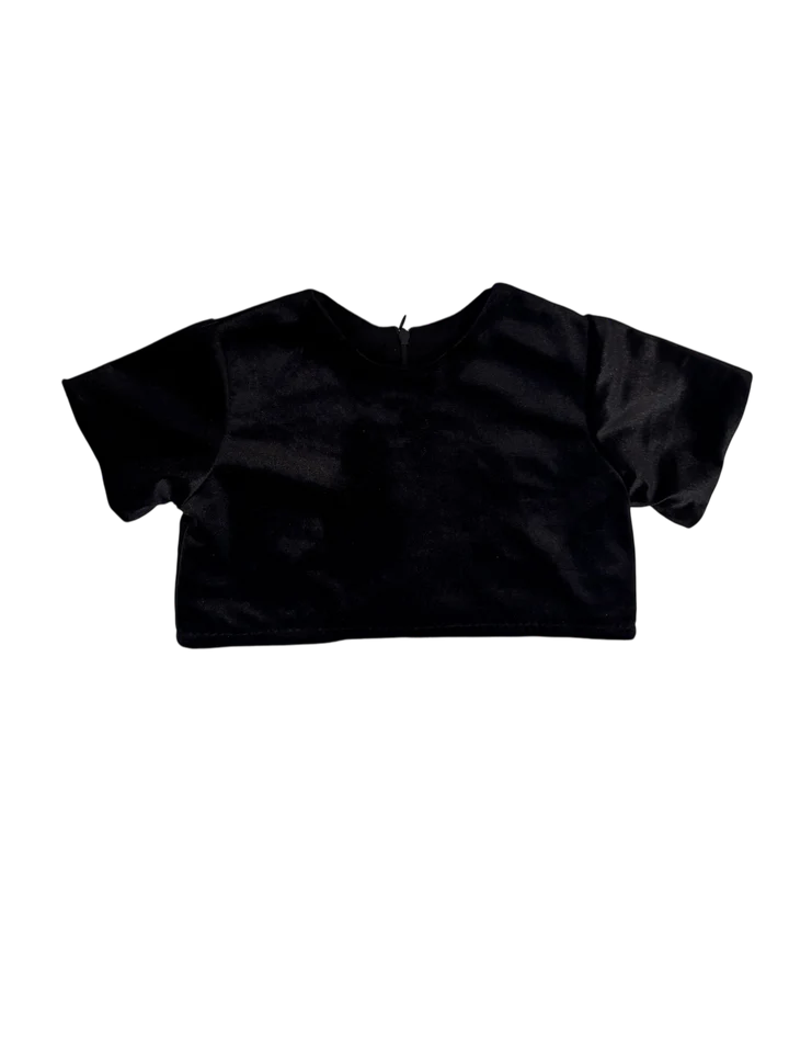 Le Petit Mico Crop Top Velvet Siyah