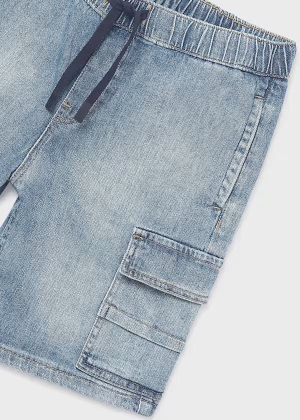 Mayoral Erkek Çocuk Denim Bermuda Şort Cepli Açık Mavi