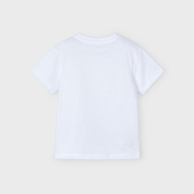 Mayoral Erkek Çocuk Kısa Kol Tshirt Karavan Baskılı Beyaz