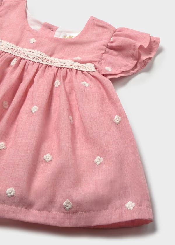 Mayoral Kız Bebek Elbise Keten Pembe
