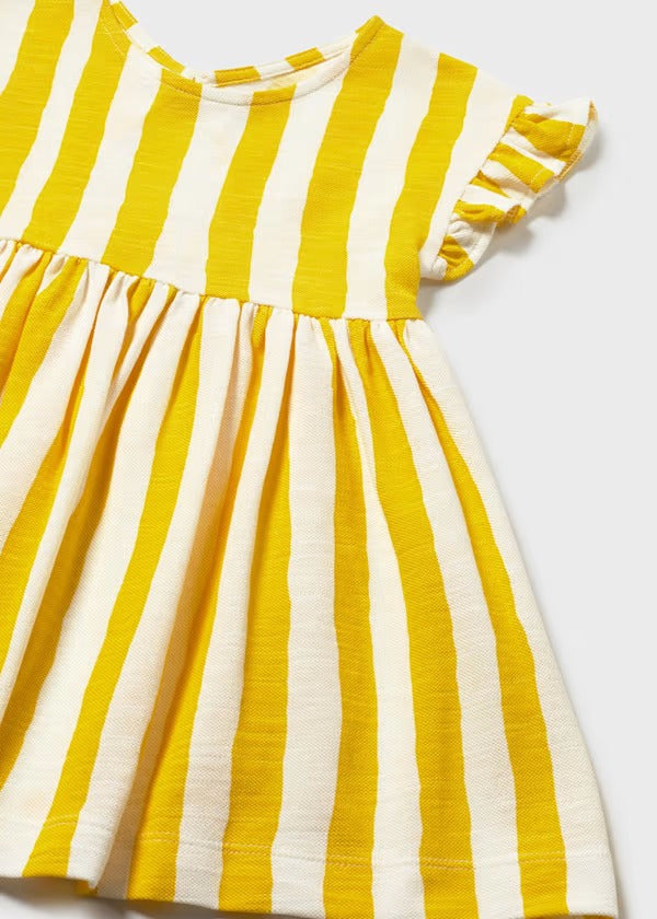 Mayoral Kız Bebek Elbise Sarı Çizgili