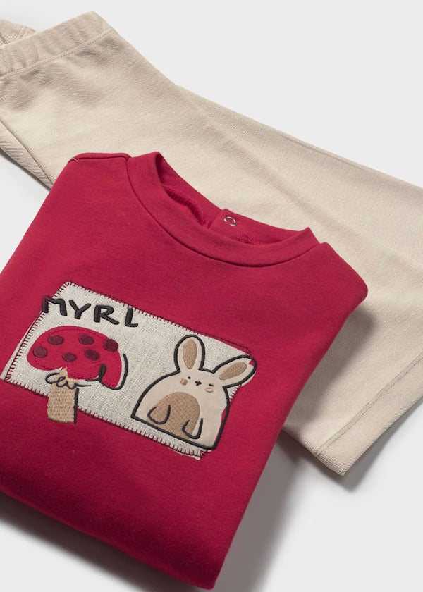 Mayoral Kız Bebek Sweatshirt Pantolon Takım Kırmızı