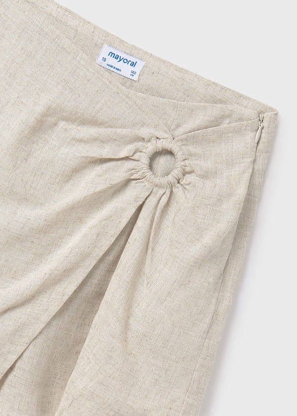 Mayoral Kız Çocuk Keten Şort Etek Krem