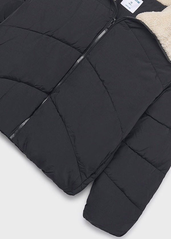 Mayoral Kız Çocuk Kürklü Anorak Mont Siyah