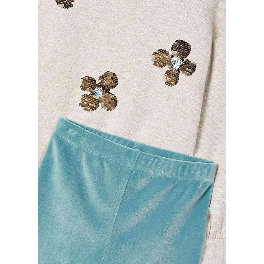 Mayoral Kız Çocuk Sweatshirt Tayt Takım Mint