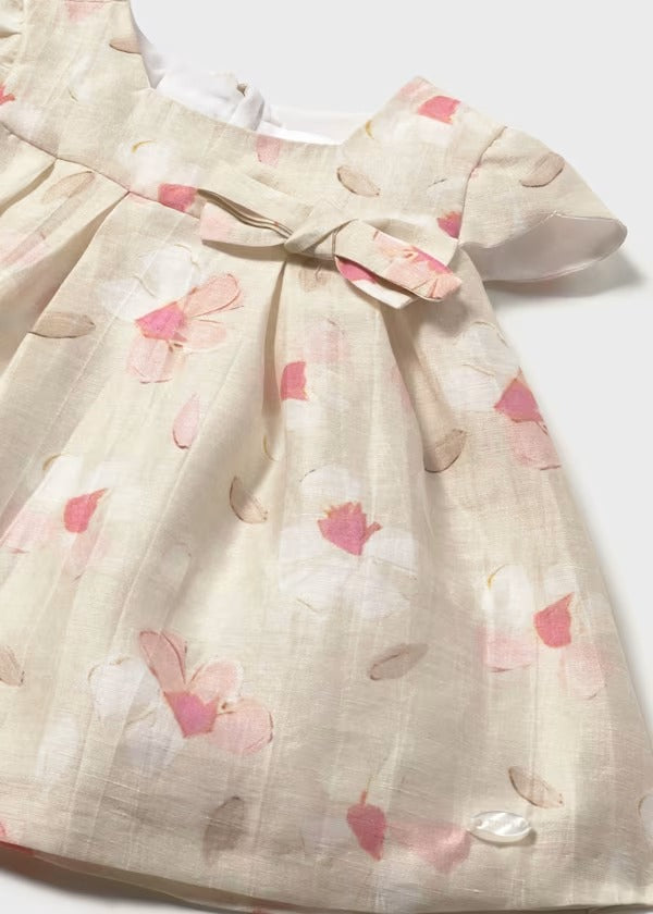 Mayoral Yenidoğan Elbisesi Krem Çiçekli