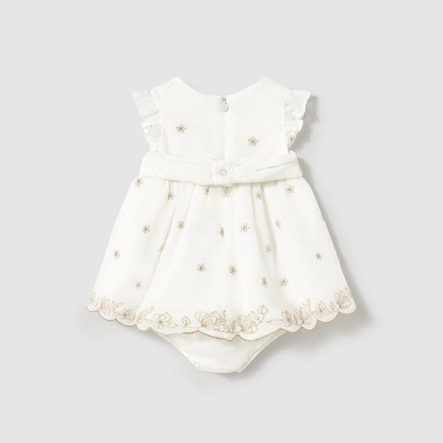 Mayoral Yenidoğan Kız Bebek Elbise Beyaz