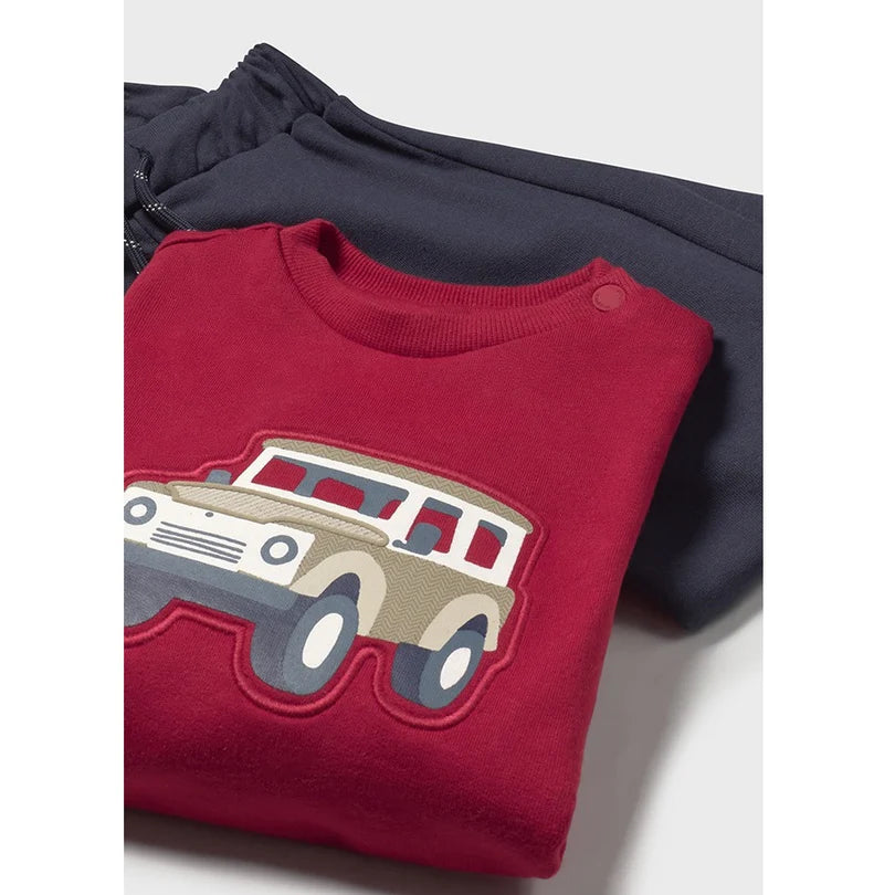 Mayoral Erkek Bebek Sweatshirt Eşofman İkili Set Kırmızı
