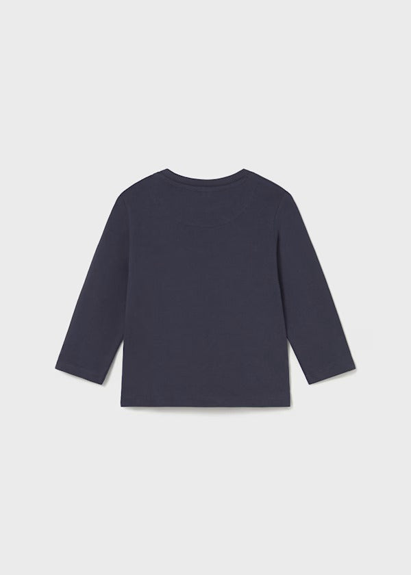 Mayoral Erkek Bebek Uzun Kol Tshirt Lacivert Penguen Baskılı