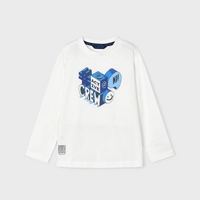 Mayoral Erkek Çocuk Araba Baskılı Tshirt Beyaz