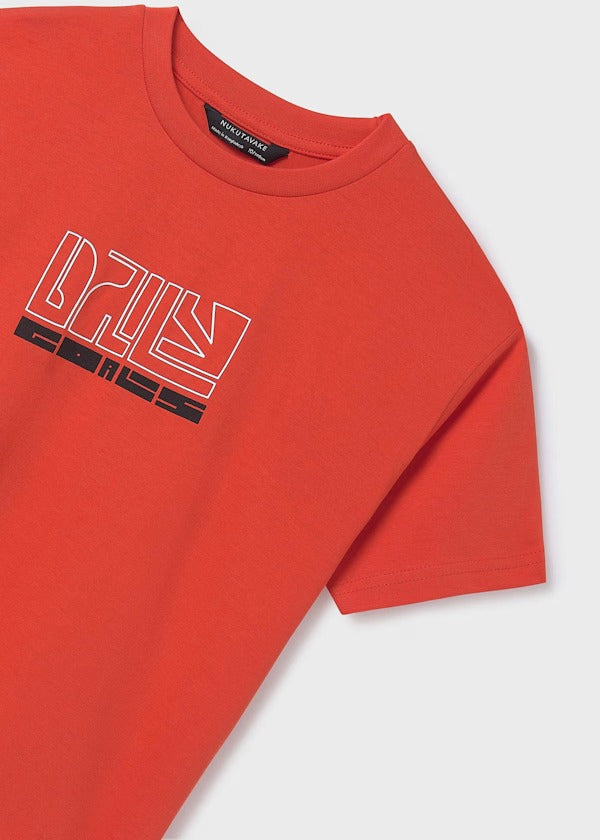 Mayoral Erkek Çocuk Kısa Kol Tshirt Baskılı Turuncu