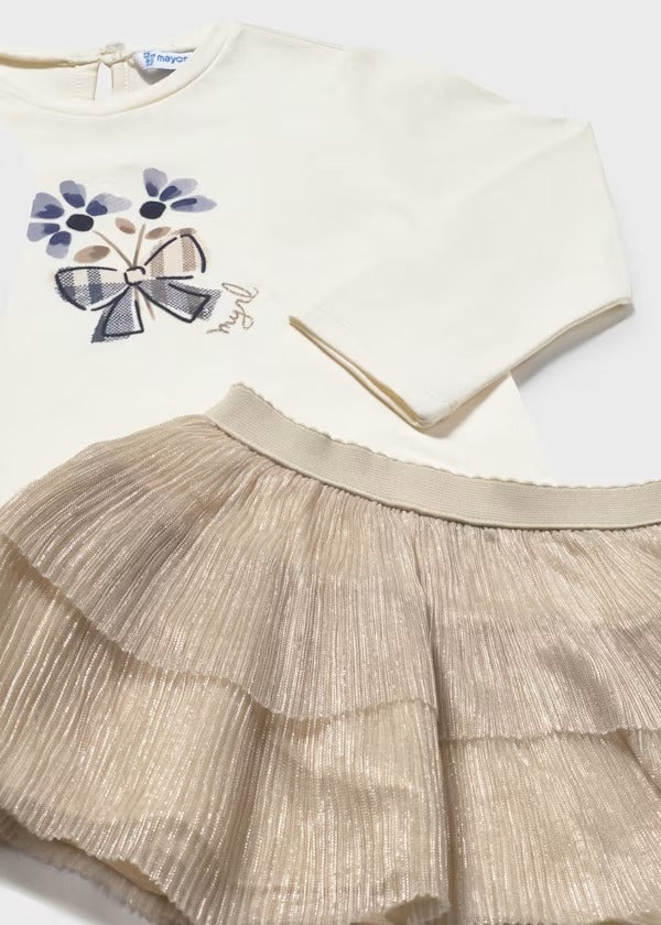 Mayoral Kız Bebek Bluz Ceket Etek Üçlü Set Lacivert