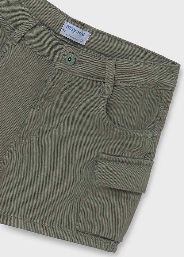 Mayoral Kız Çocuk Denim Şort Haki