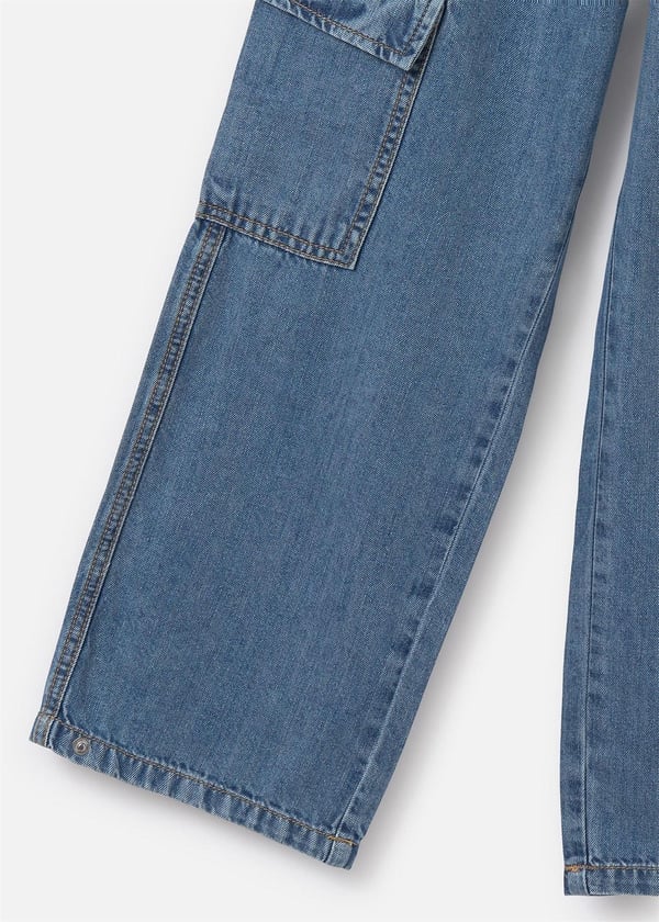 Mayoral Kız Çocuk Kargo Kot Pantolon Mavi