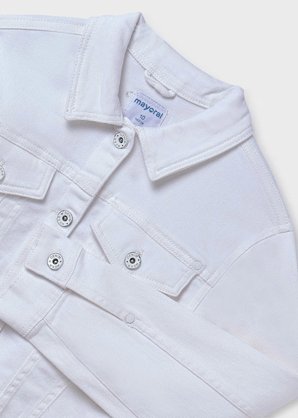 Mayoral Kız Çocuk Kot Ceket Beyaz