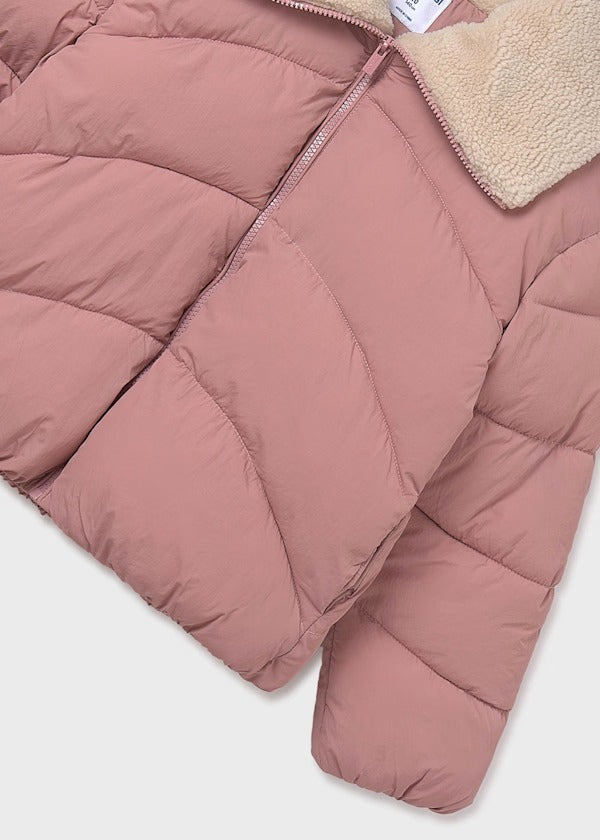 Mayoral Kız Çocuk Kürklü Anorak Mont Pembe