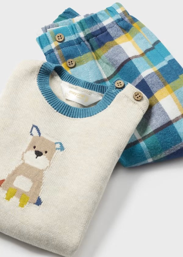 Mayoral Yenidoğan Triko Kazak Pantolon Takım Mavi