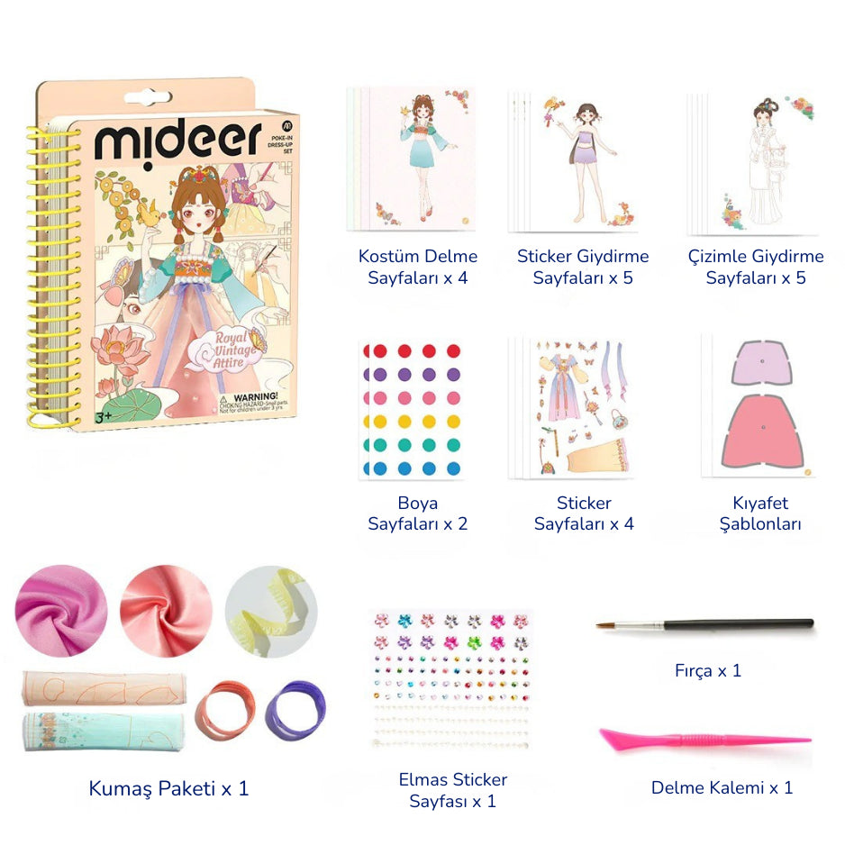 Mideer Giydirme Seti Kraliçe Kostümleri