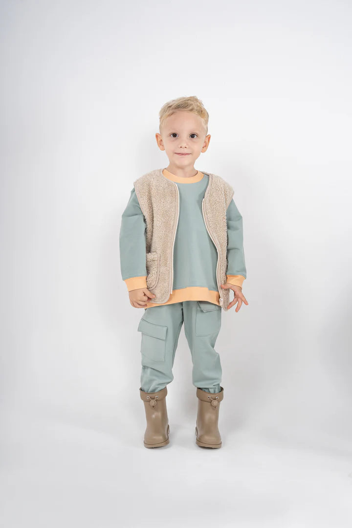 Miela Kids Klasik Peluş Yelek Bej