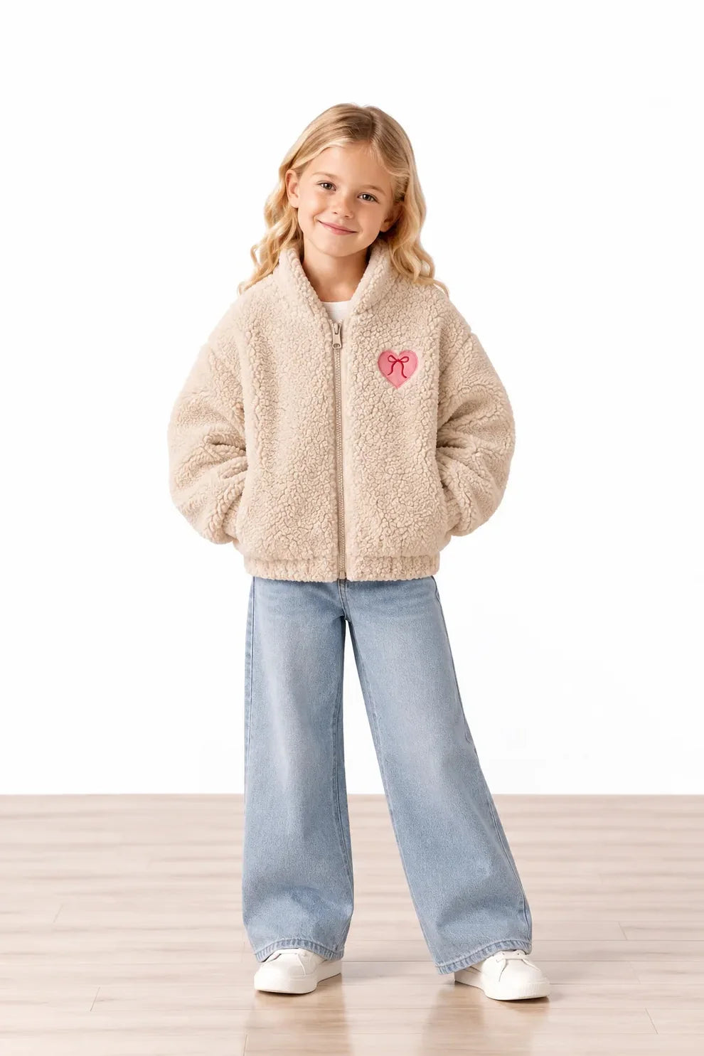 Miela Kids Peluş Bomber Ceket Bej Maison Goose