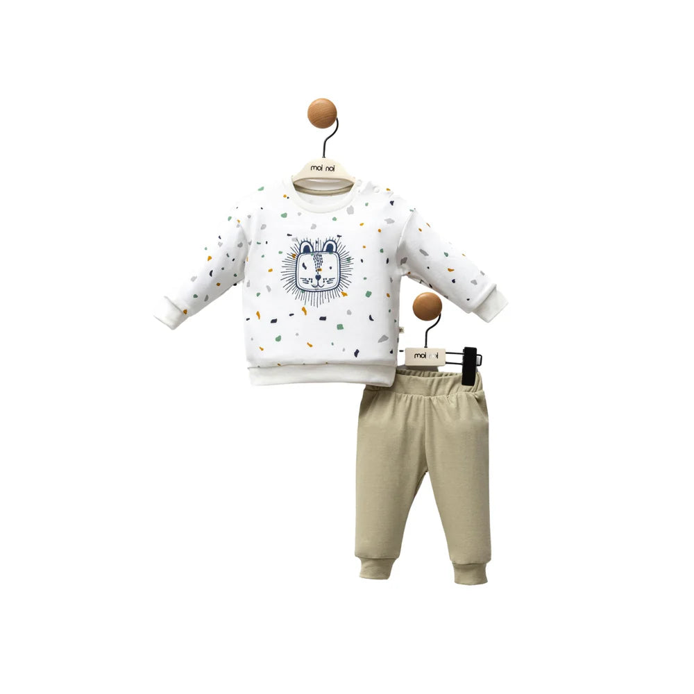 Moi Noi Sweat Pantolon Green Desenli Takım
