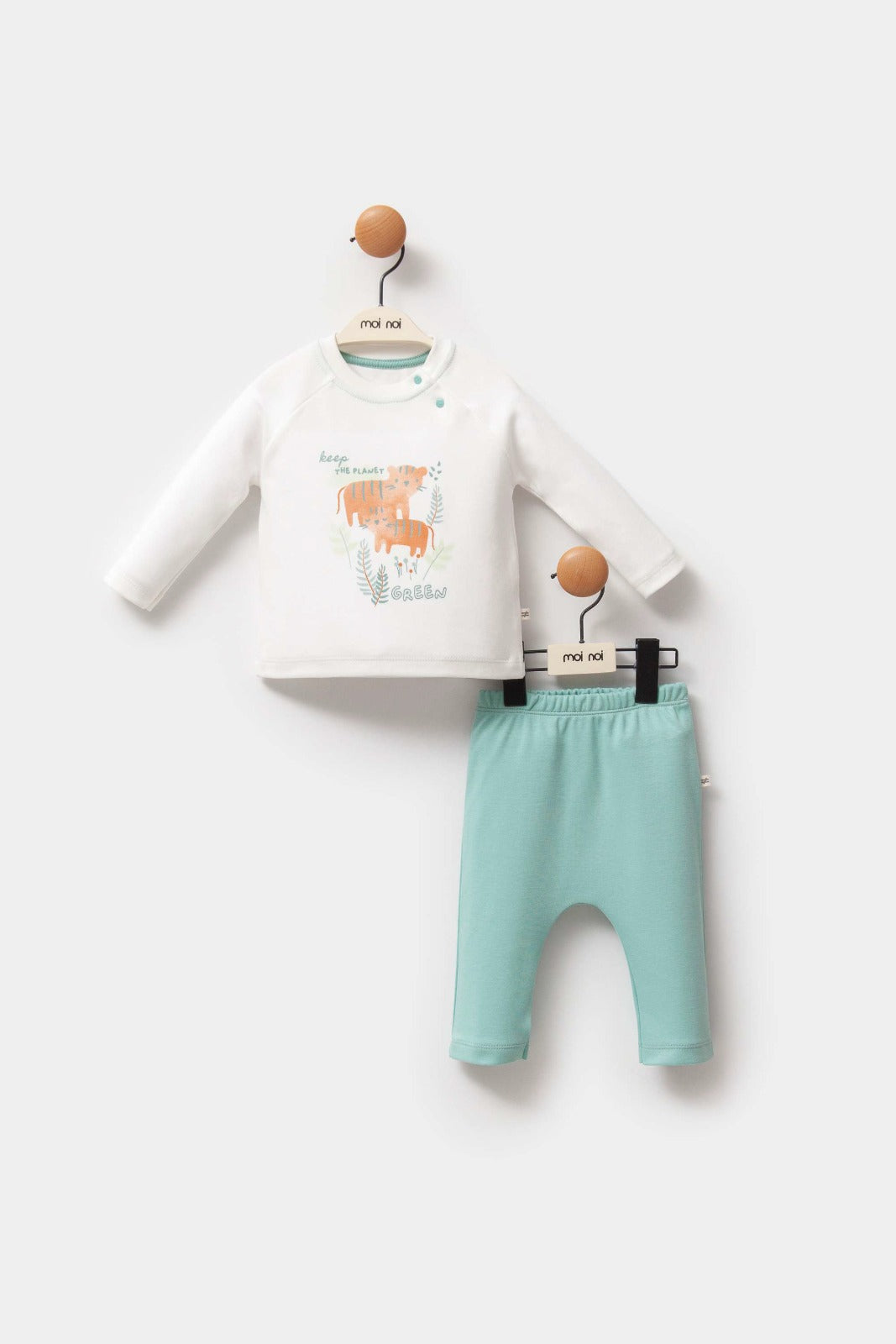 Moi Noi Bebek İkili Takım Mint Palmiye