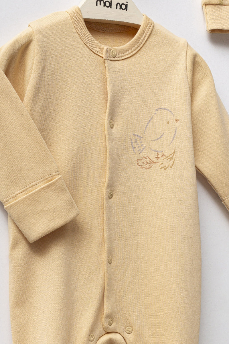 Moi Noi Şapka Tulum Body Takım Sonbahar Sarı