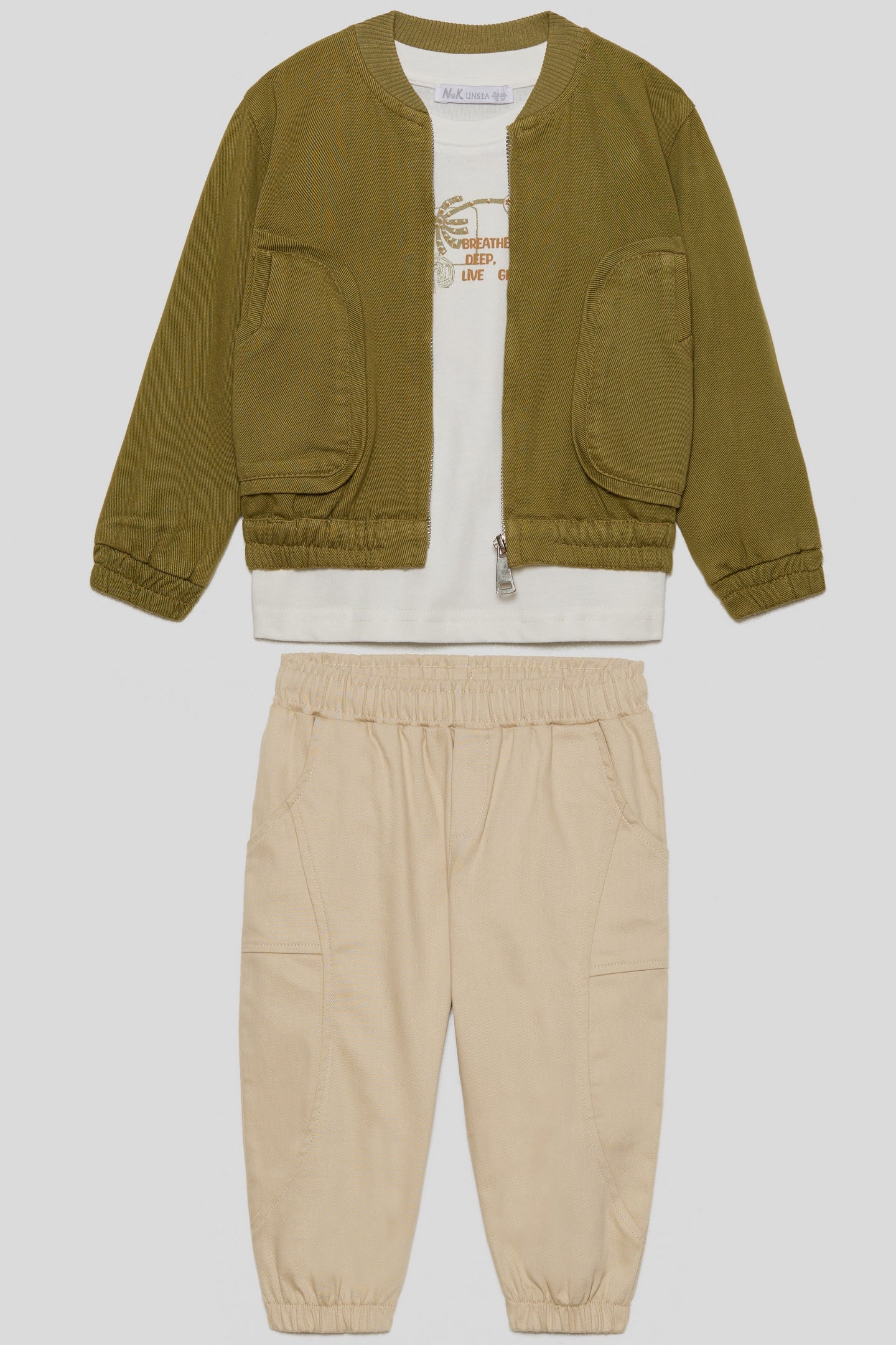 NK Kids Erkek Bebek Bomber Ceket Haki