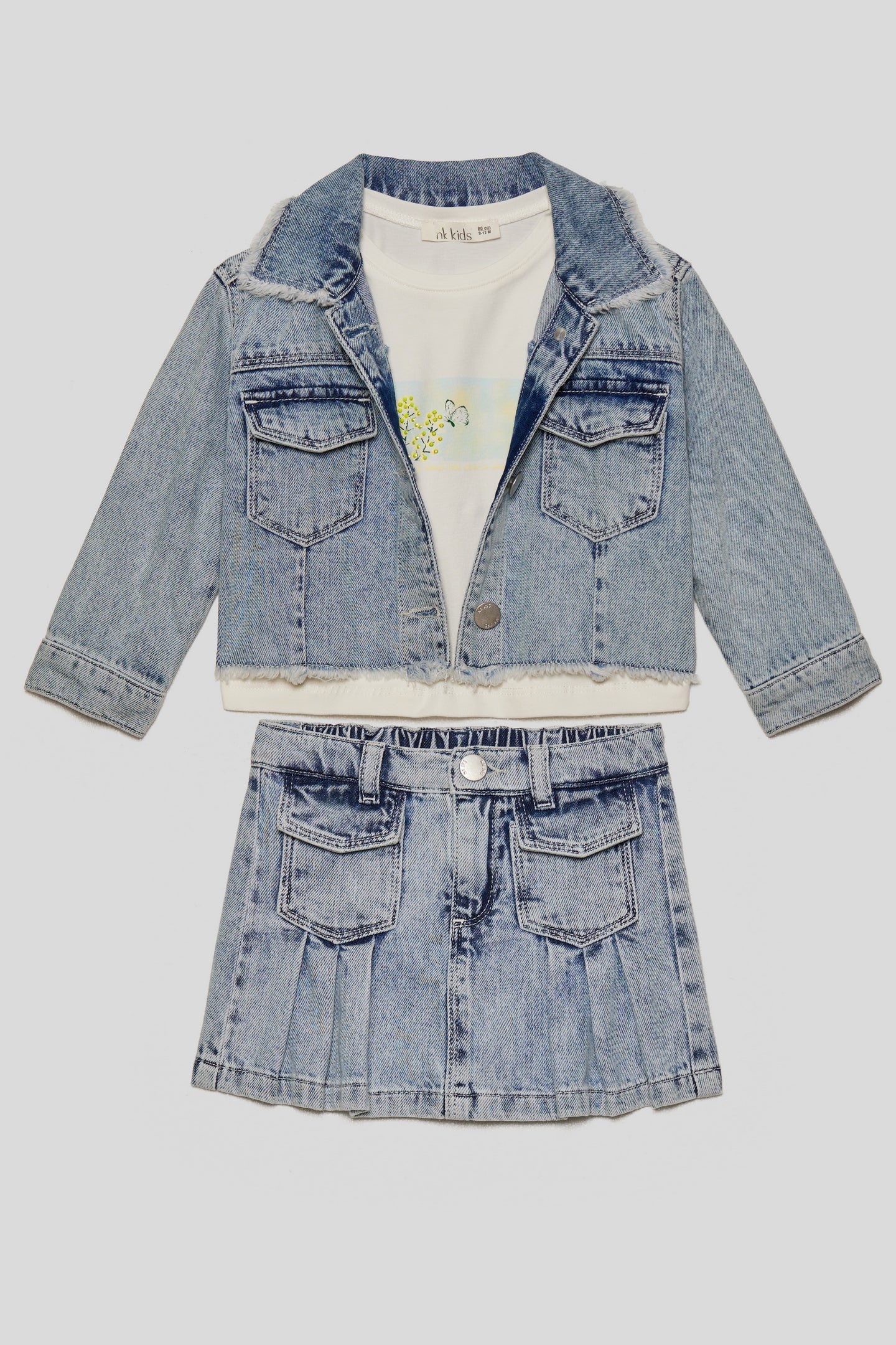 Nk Kids Kız Bebek Denim Pileli Etek