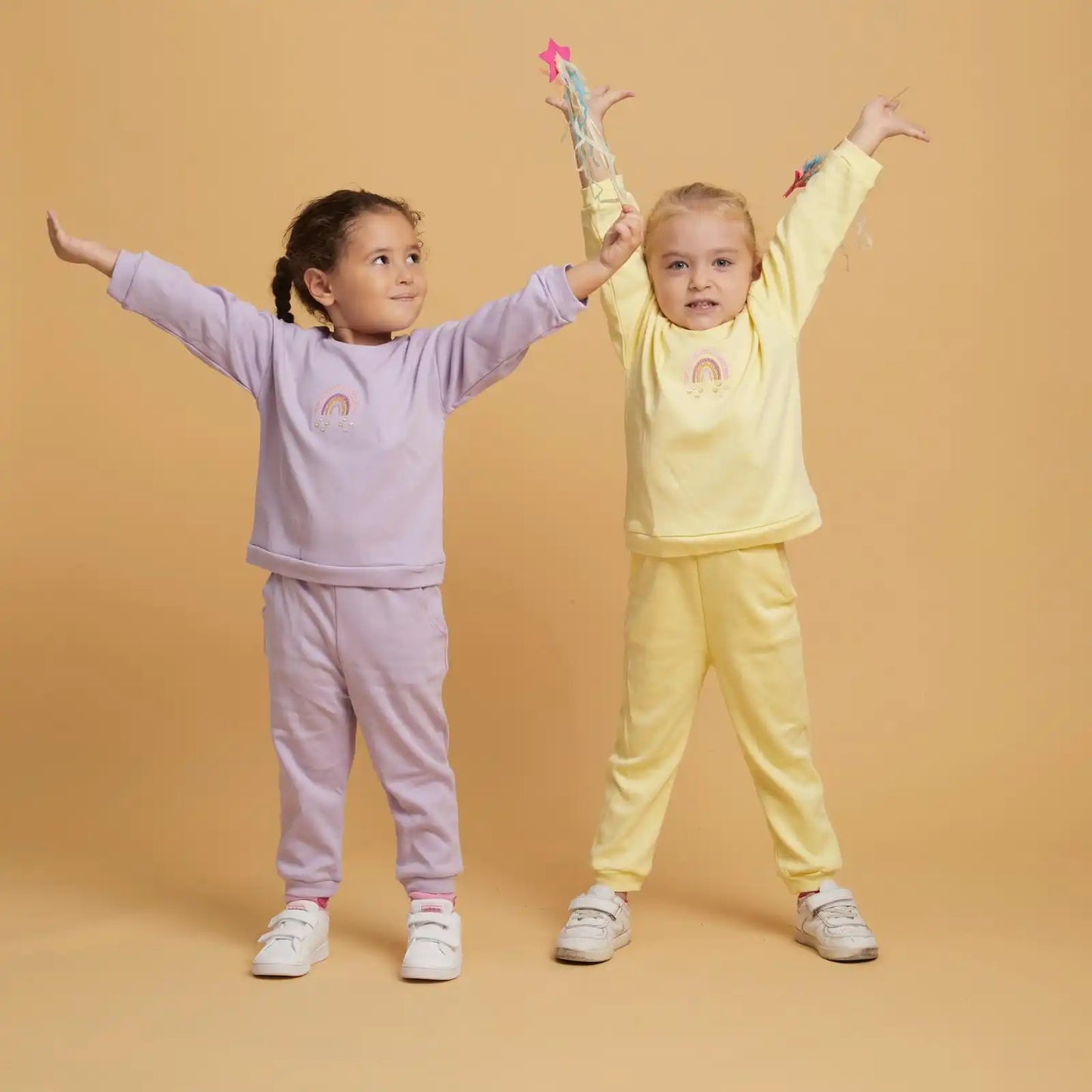 Baby Joko Eşofman Takımı Gökkuşşağı Nakışlı Sarı