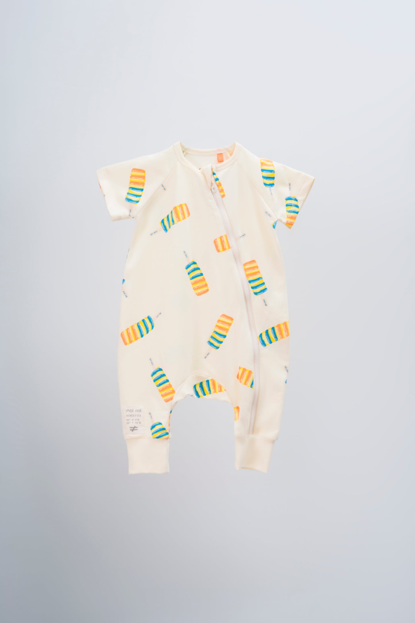 Moi Noi Tulum Yandan Fermuarlı Desenli Bej Ice Cream