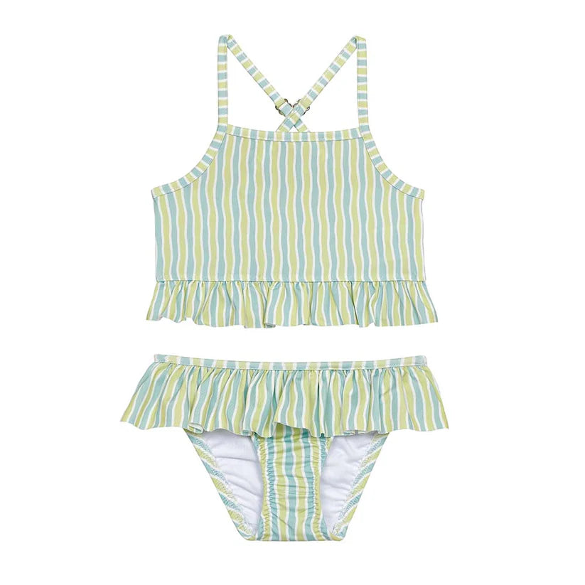 Sand Mother Kız Çocuk Bikini Takım Lime Oasis UV Korumalı Fırfırlı