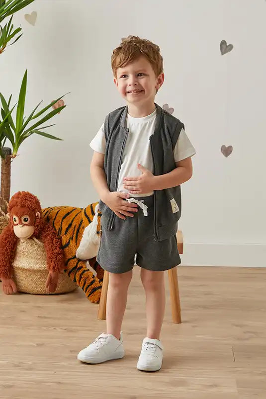 Baby Joko Waffle Takım Hello Summer Gri