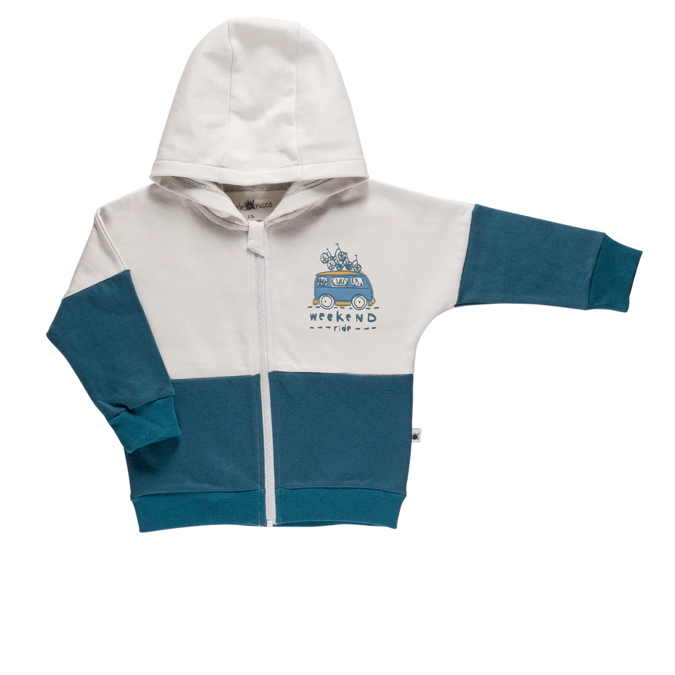 Little Yucca Kapüşonlu Sweatshirt Color-Block Mavi