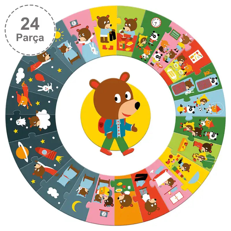 Djeco Yuvarlak Puzzle 24 Parça Bir Gün