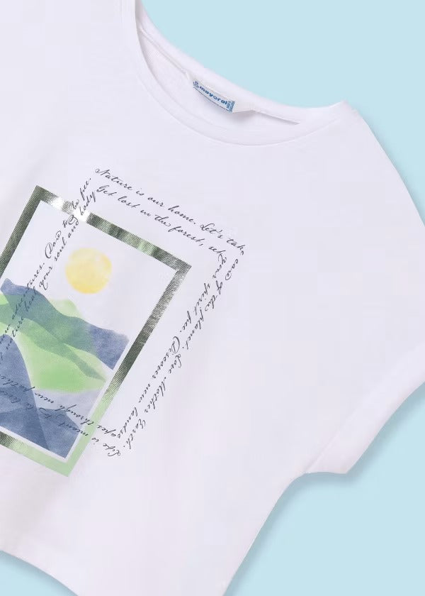 Mayoral Kız Kısa Kol T-shirt Beyaz