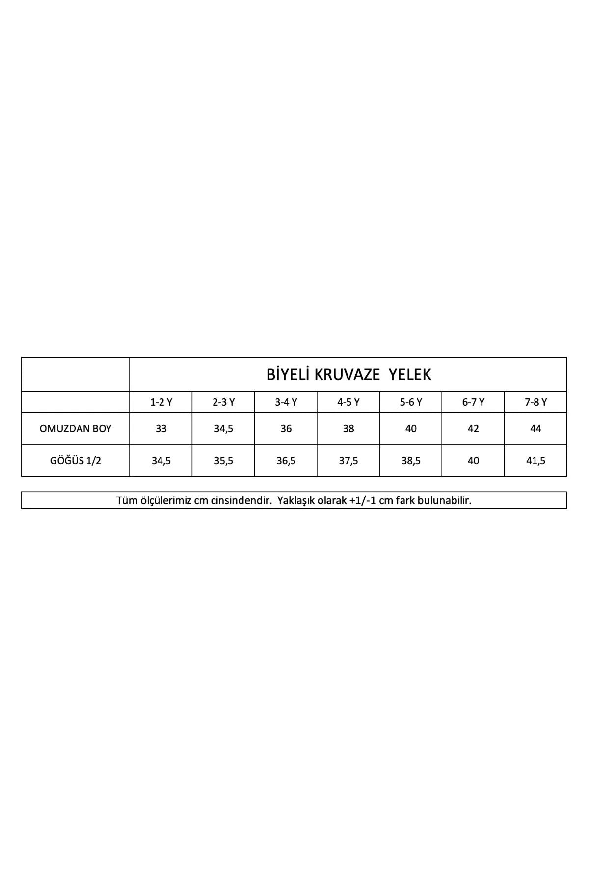 Miela Kids Fiyonk Nakışlı Kruvaze Yelek Bej