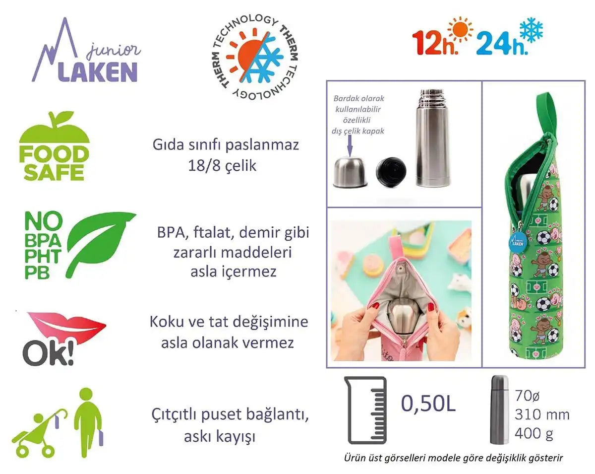 Laken Kılıflı Çelik Termos Space