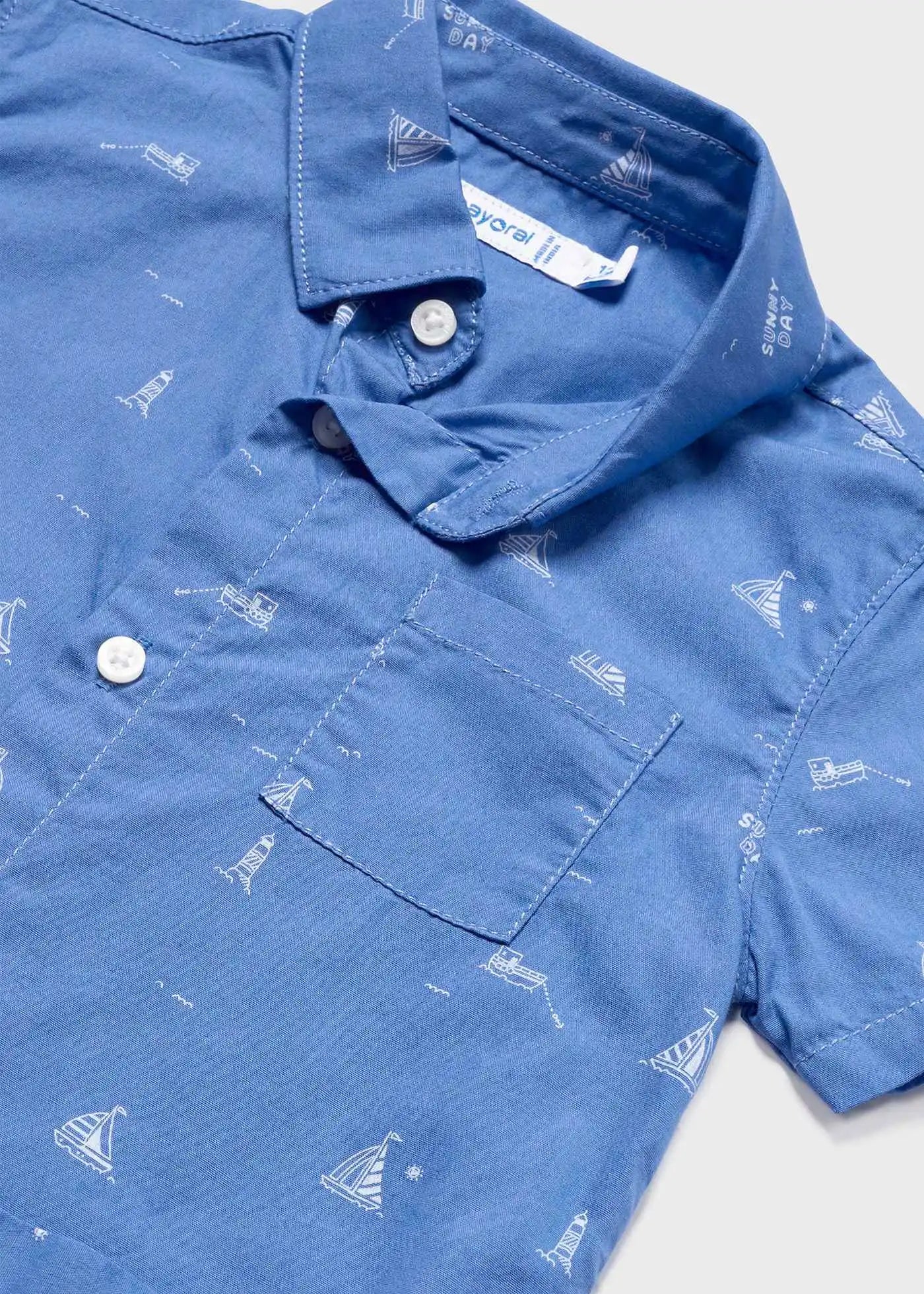 Mayoral Erkek Bebek Kısa Kollu Gömlek Mavi