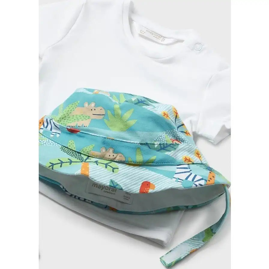 Mayoral Erkek Bebek Tulum Şapka Takım Mavi