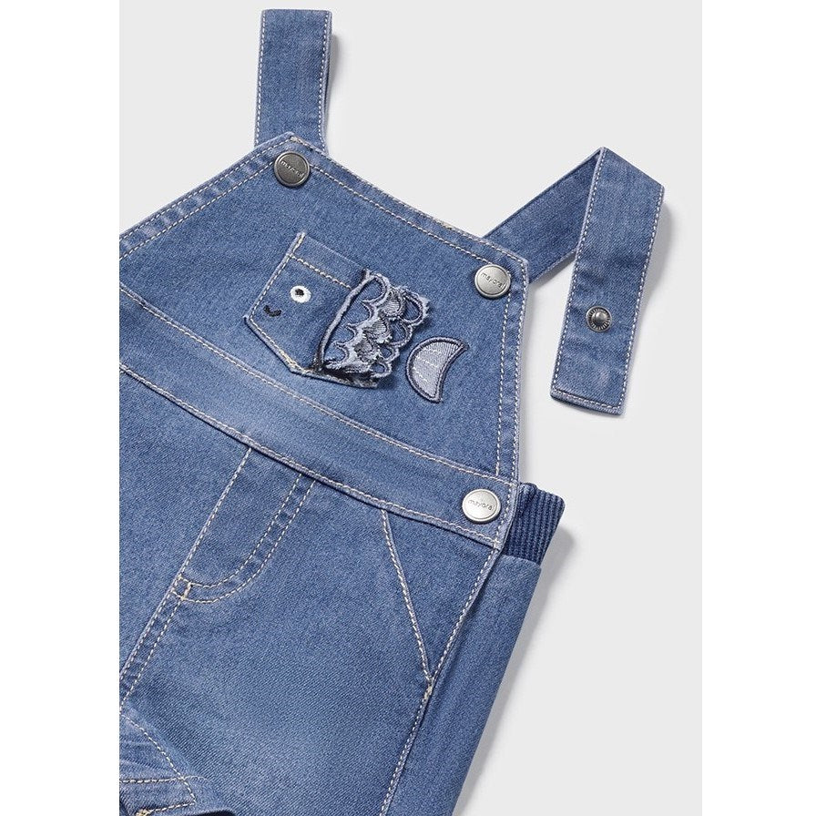 Mayoral Erkek Bebek Denim Şort Tulum T-shirt Mavi